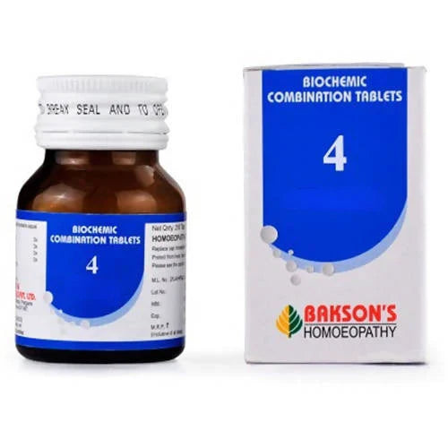 Bakson's Homeopathy Biochemic Combination 4 Tablets - 25 gm