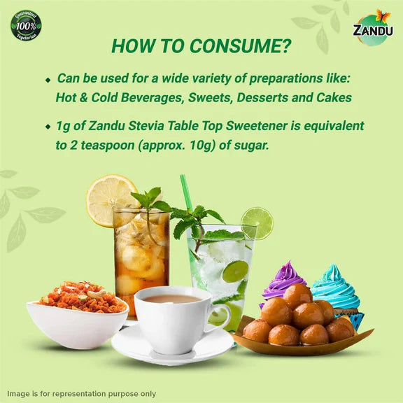 Zandu Stevia Meethi Tulsi Powder- A Healthier Substitute For Sugar - 100 gm