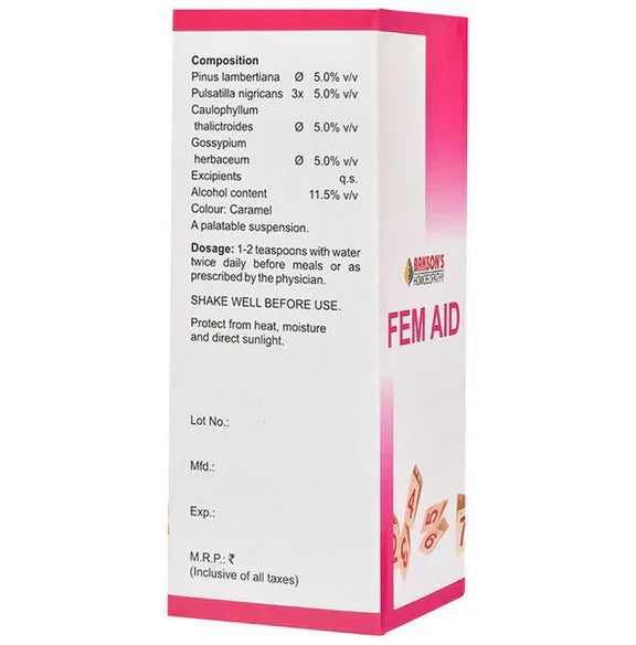 Bakson's Homeopathy Fem Aid Syrup - 115 ml