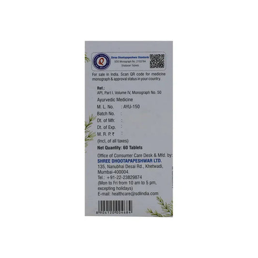 Dhootapapeshwar Satavari Tablets - 60 tabs