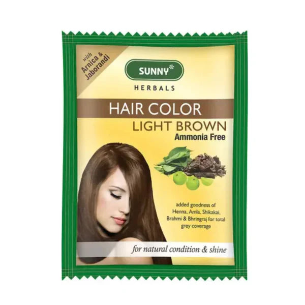 Bakson's Sunny Herbals Hair Color Light Brown - 20 gm - Pack of 2