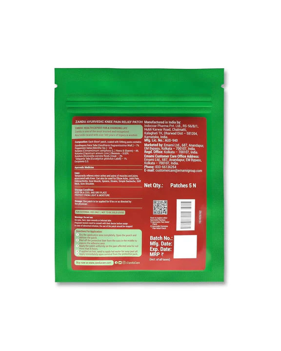 Zandu Ayurvedic Knee Pain Relief Patch - 5 Patches