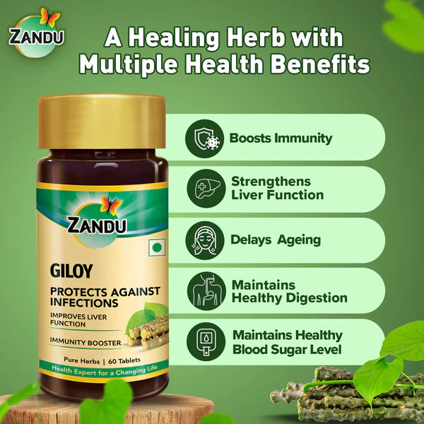 Zandu Giloy Tablets - 60 tabs