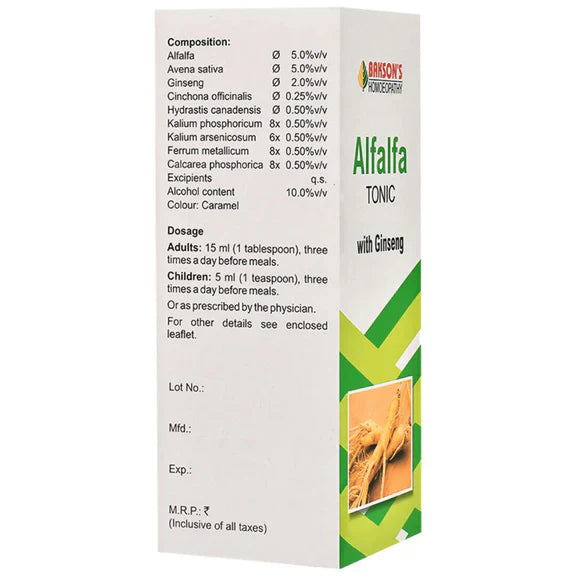 Bakson's Homeopathy Alfalfa Tonic with Ginseng - 450 ml