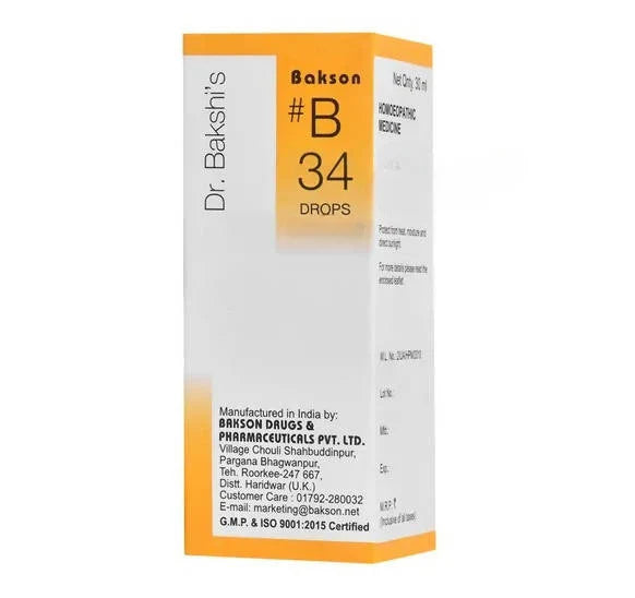 Bakson's Homeopathy B34 Drops - 30 ml