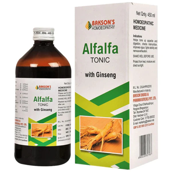 Bakson's Homeopathy Alfalfa Tonic with Ginseng - 450 ml
