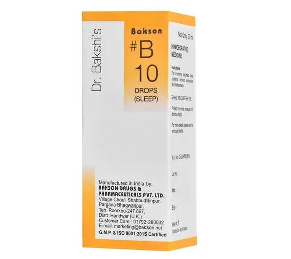 Bakson's Homeopathy B10 Drops (Sleep) - 30 ml