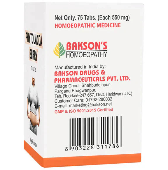 Bakson's Homeopathy Phytolacca Berry Tablets - 75 tabs