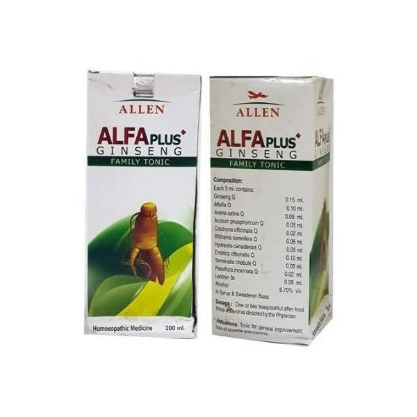 Allen Homeopathy Alfa Plus Ginseng Family Tonic - 200 ml