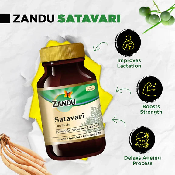 Zandu Satavari Pure Herbs Capsules - Pack of 1