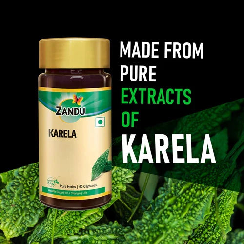 Zandu Karela Pure Herbs Capsules - 60 caps