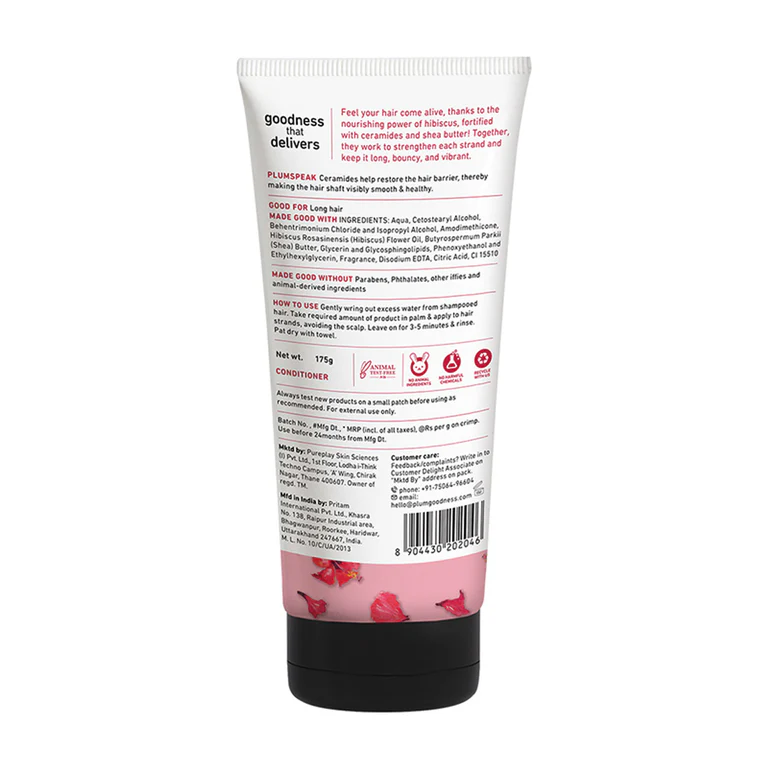 Plum Hibiscus & Ceramides Conditioner For Healthy- Long Hair - 175 gm