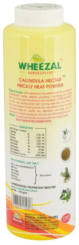 Wheezal Calendula Nectar Prickly Heat Homoeo Cool Powder - 100 gm