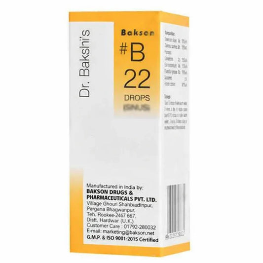 Bakson's Homeopathy B22 Sinus Drops - 30 ml