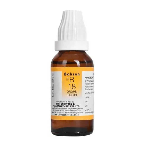Bakson's Homeopathy B18 Drops (Teeth) - 30 ml