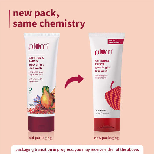 Plum Saffron & Papaya Glow Bright Gel Face Wash and Moisturizer Combo - combo