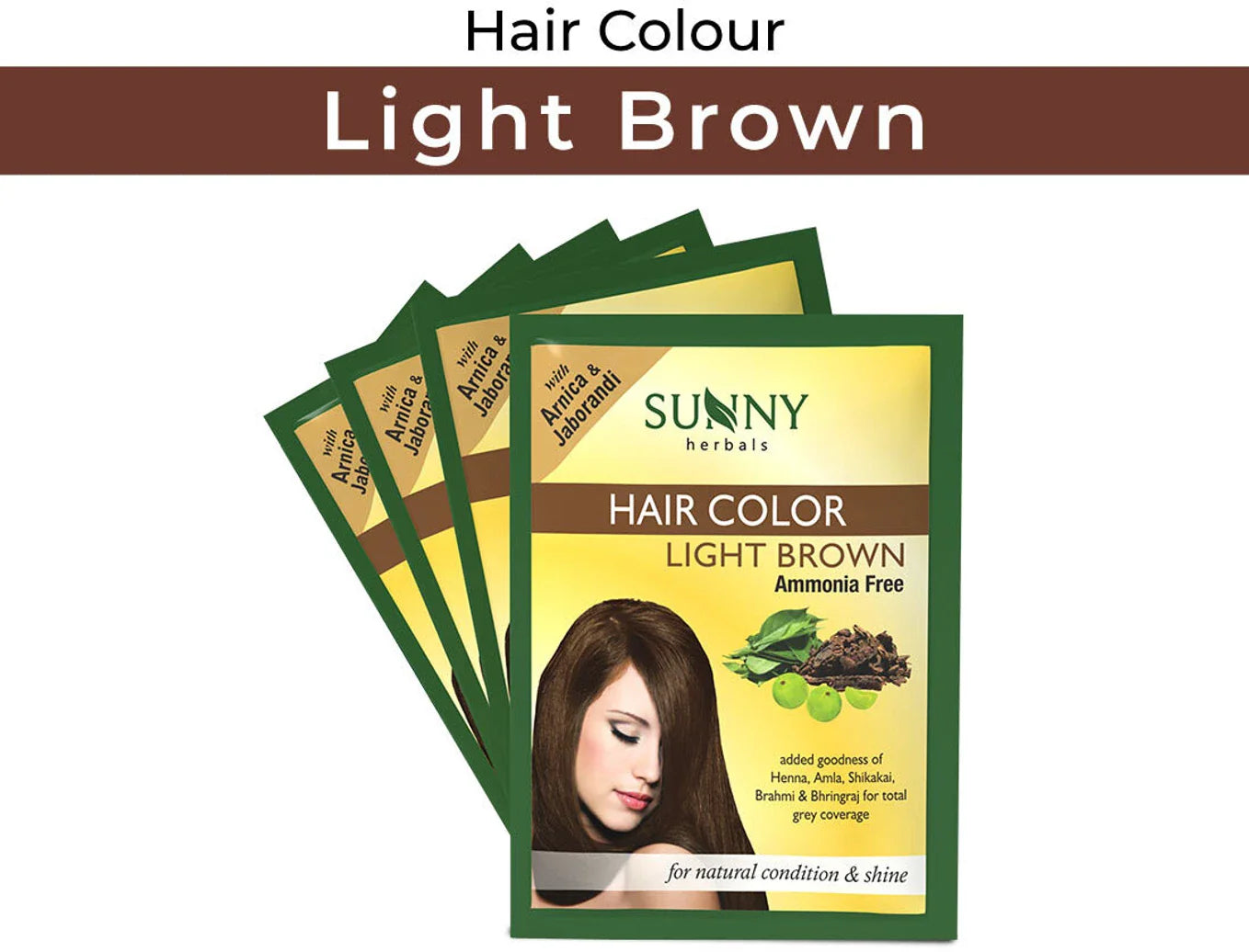 Bakson's Sunny Herbals Hair Color Light Brown - 20 gm - Pack of 2