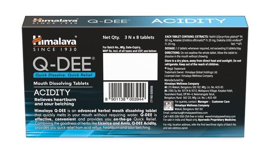 Himalaya Q-DEE Acidity Tablets - 24 tabs