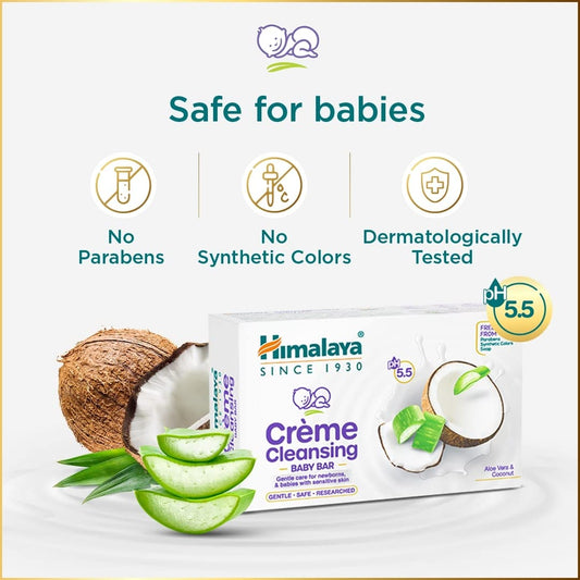 Himalaya Herbals Creme Cleansing Baby Bar For Baby's Sensitive Skin 75 Gm.