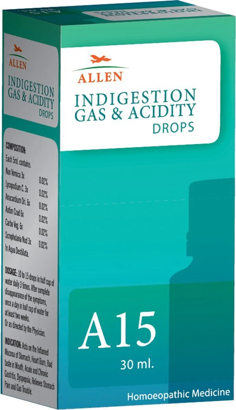 Allen Homeopathy A15 Indigestion Gas & Acidity Drops - 30 ml
