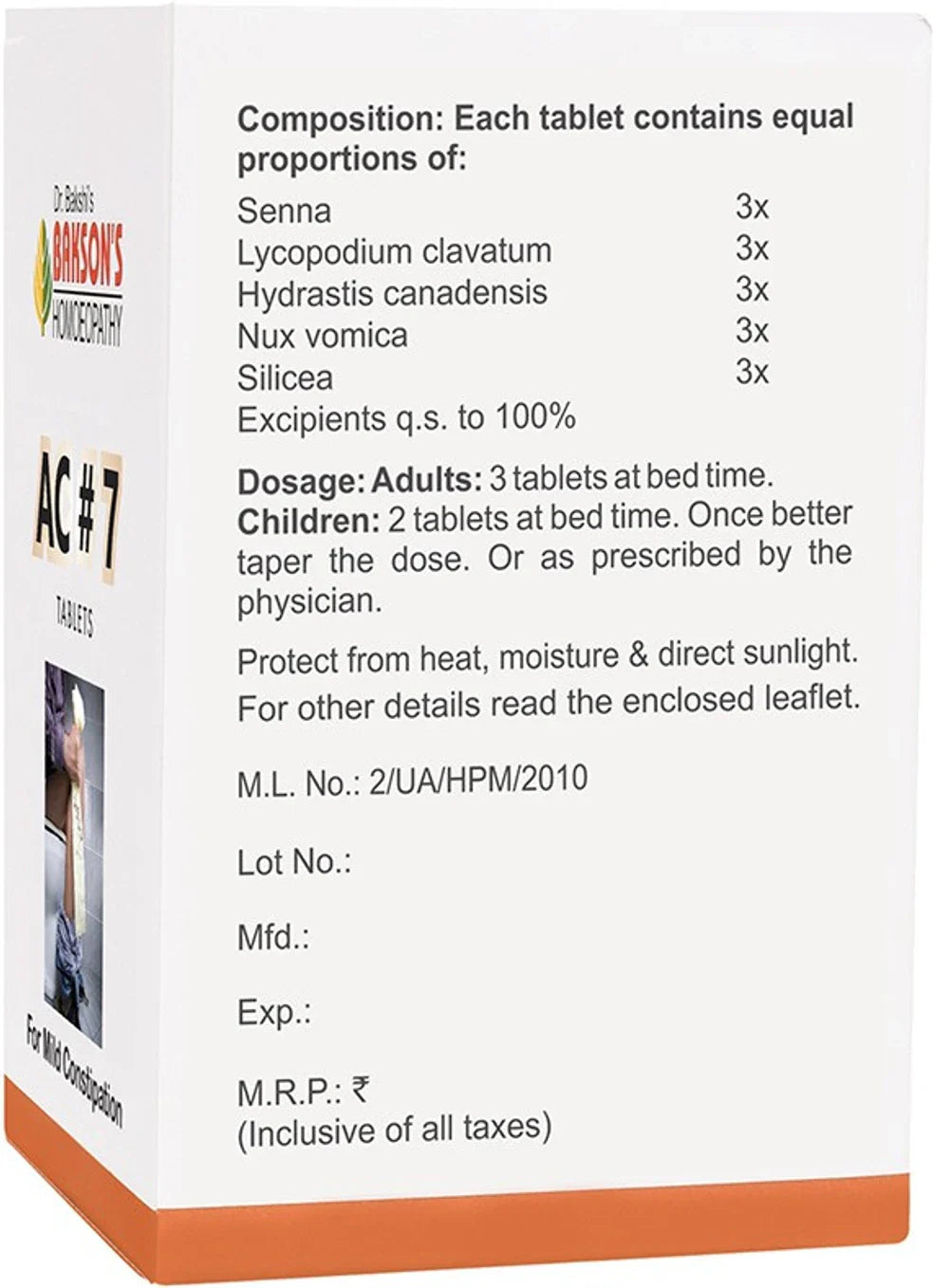 Bakson's AC 7 Tablets - 75 Tabs