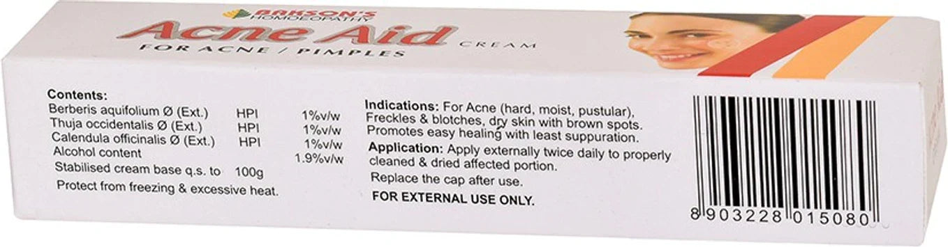 Bakson's Homeopathy Acne Aid Cream - 30 gm