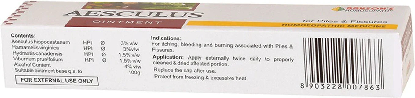 Bakson's Homeopathy Aesculus Ointment - 25 gm