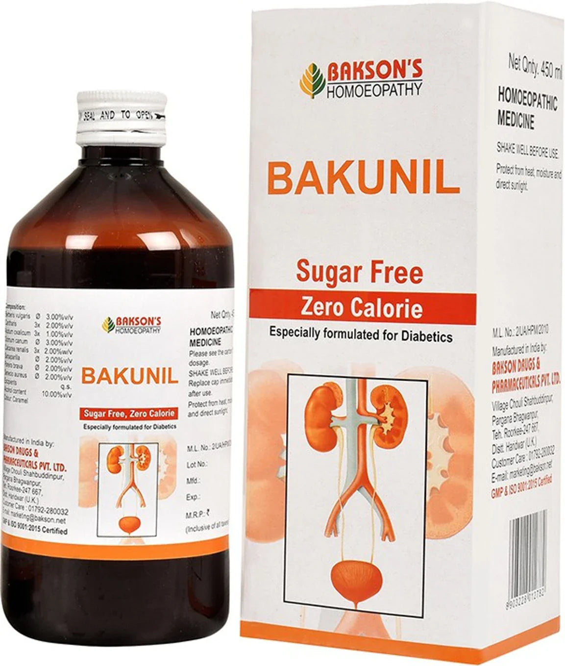 Bakson's Homeopathy Bakunil Syrup (Sugar Free) - 450 ml