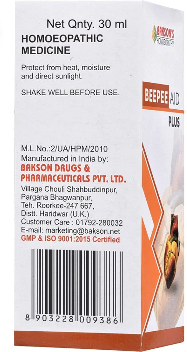 Bakson's Homeopathy Beepee Aid Plus Drops - 30 ml
