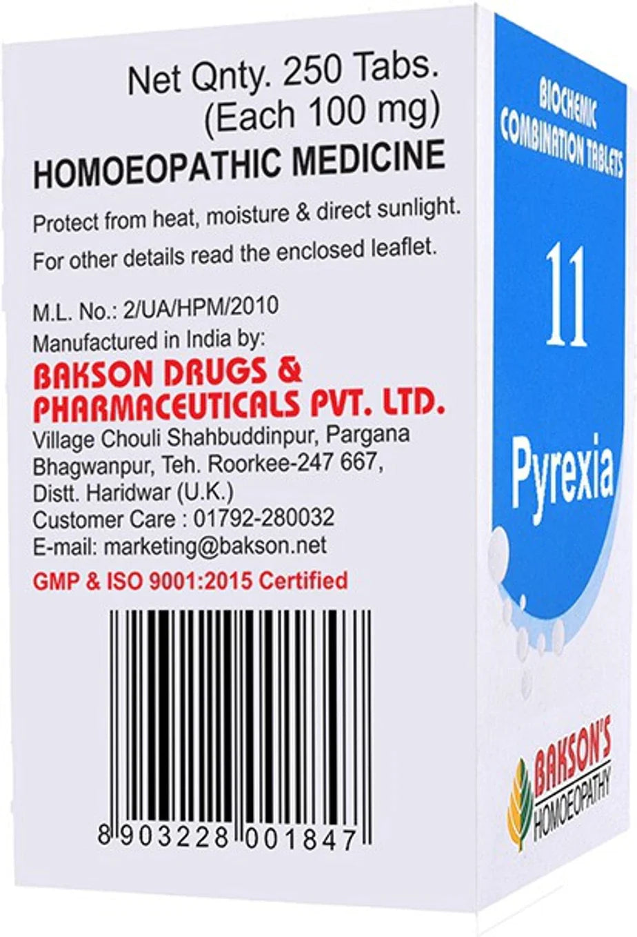 Bakson's Homeopathy Biochemic Combination 11 Tablets - 25 gm