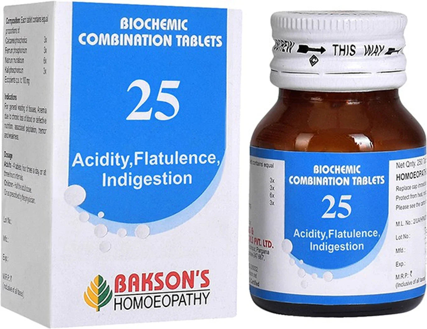 Bakson's Homeopathy Biochemic Combination 25 Tablets - 25 gm