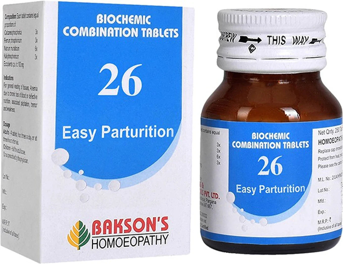 Bakson's Homeopathy Biochemic Combination 26 Tablets - 25 gm