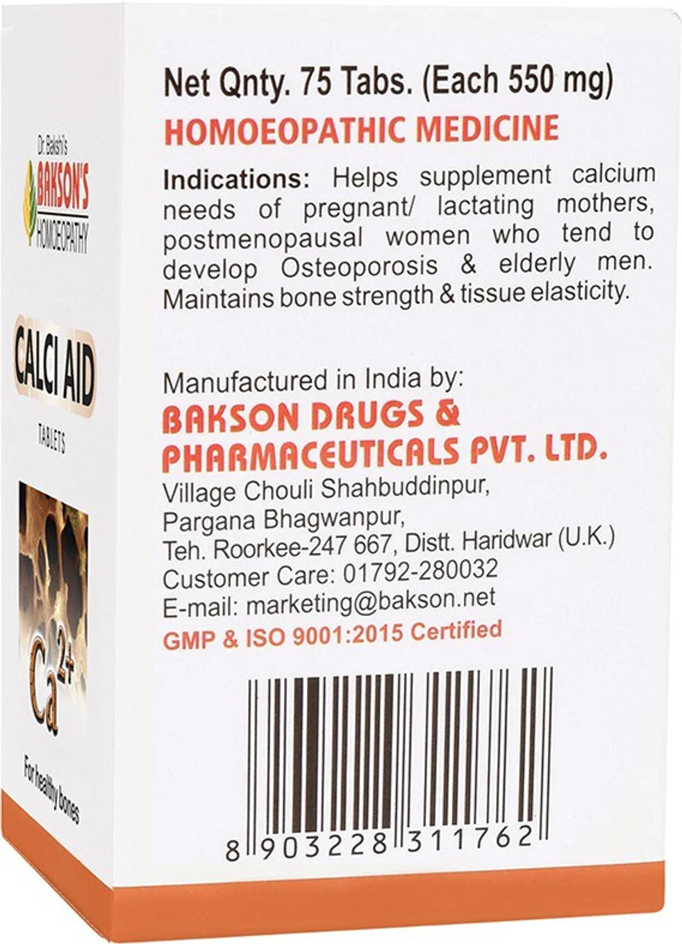 Bakson's Homeopathy Calci Aid Tablets - 75 Tablets