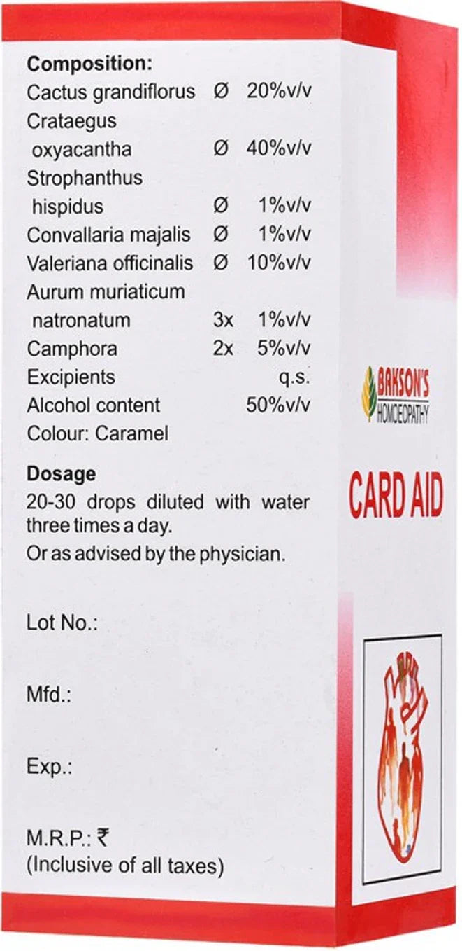 Bakson's Homeopathy Card Aid Drops - 30 ml