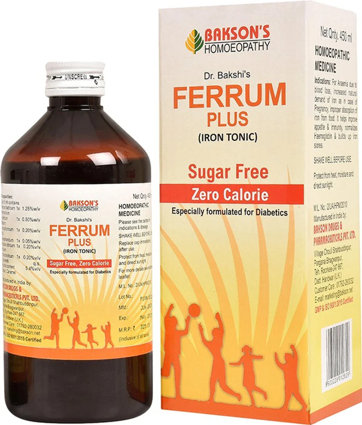 Bakson's Homeopathy Ferrum Plus- Sugar Free - 450 ml