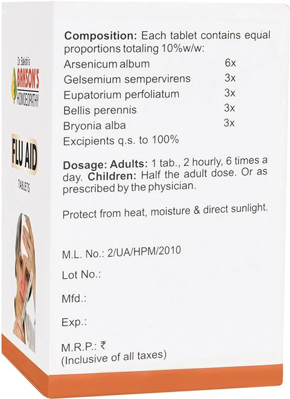 Bakson's Homeopathy Flu Aid Tablets - 75 Tablets