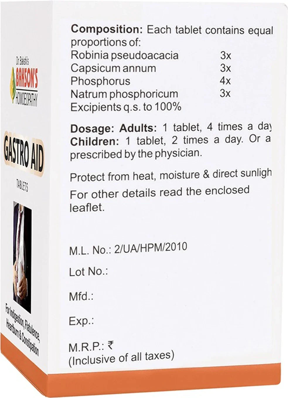 Bakson's Homeopathy Gastro Aid Tablets - 75 Tablets