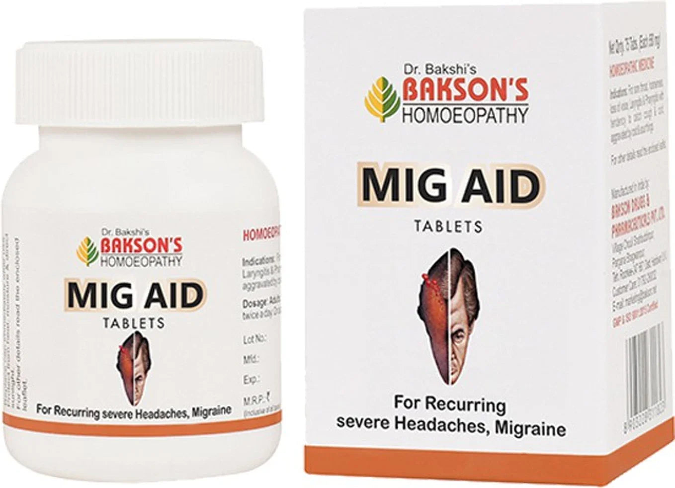 Bakson's Homeopathy Mig Aid Tablets - 75 Tablets
