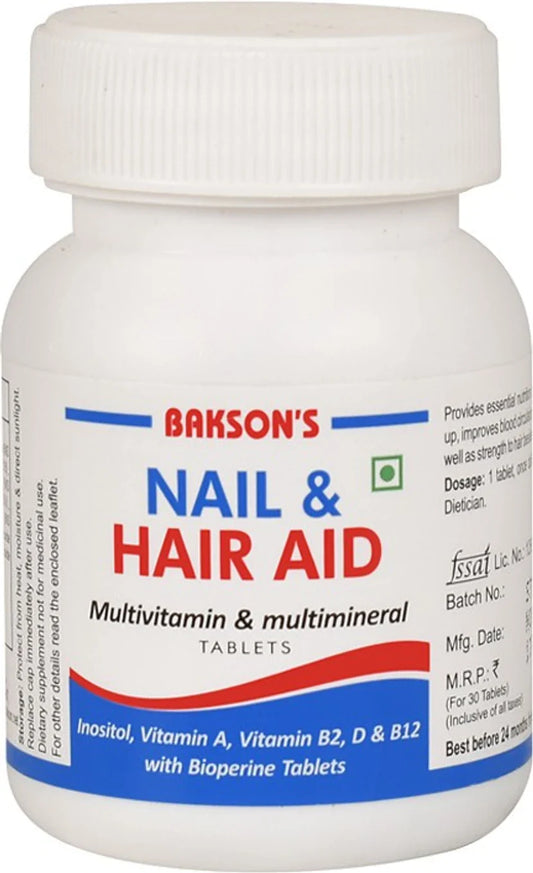 Bakson's Homeopathy Nail & Hair Aid Tablets - 30 tabs