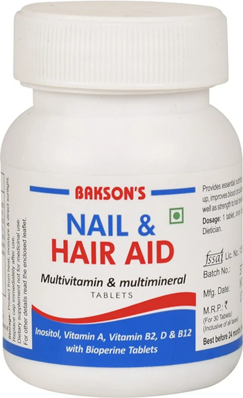 Bakson's Homeopathy Nail & Hair Aid Tablets - 30 tabs