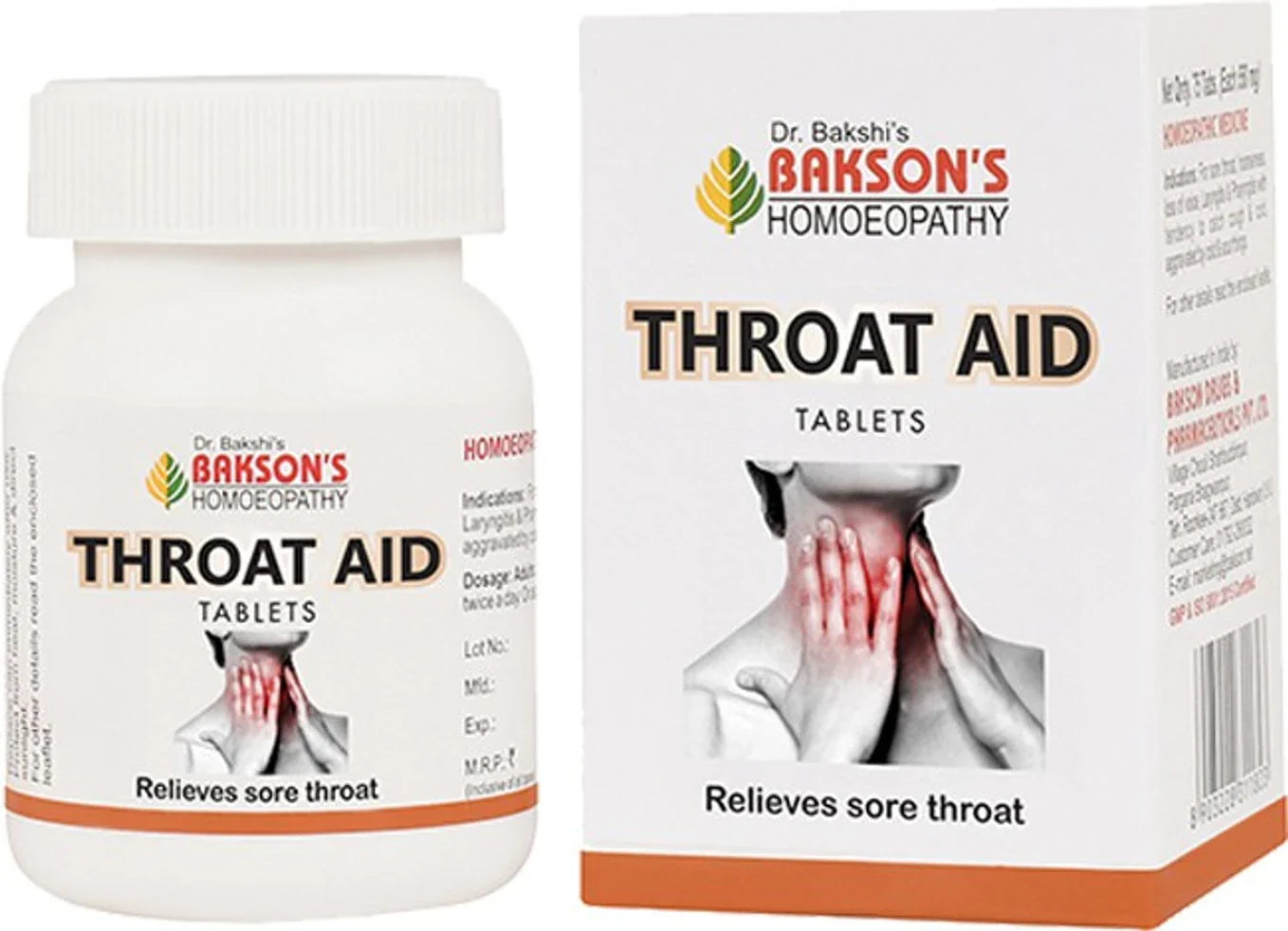 Bakson's Homeopathy Throat Aid Tablets - 75 tabs - Pack of 1