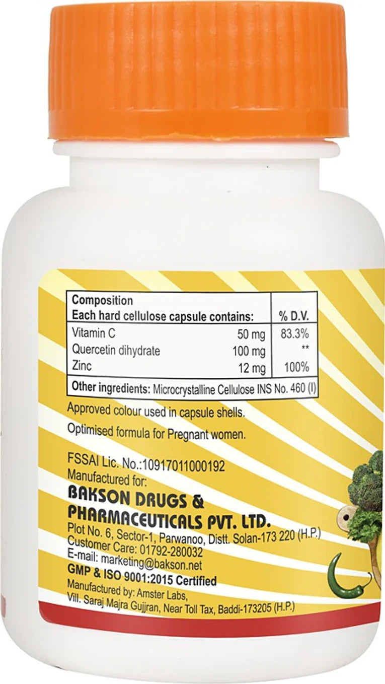 Bakson's Vitamin C Plus & Zinc Capsules - 30 caps