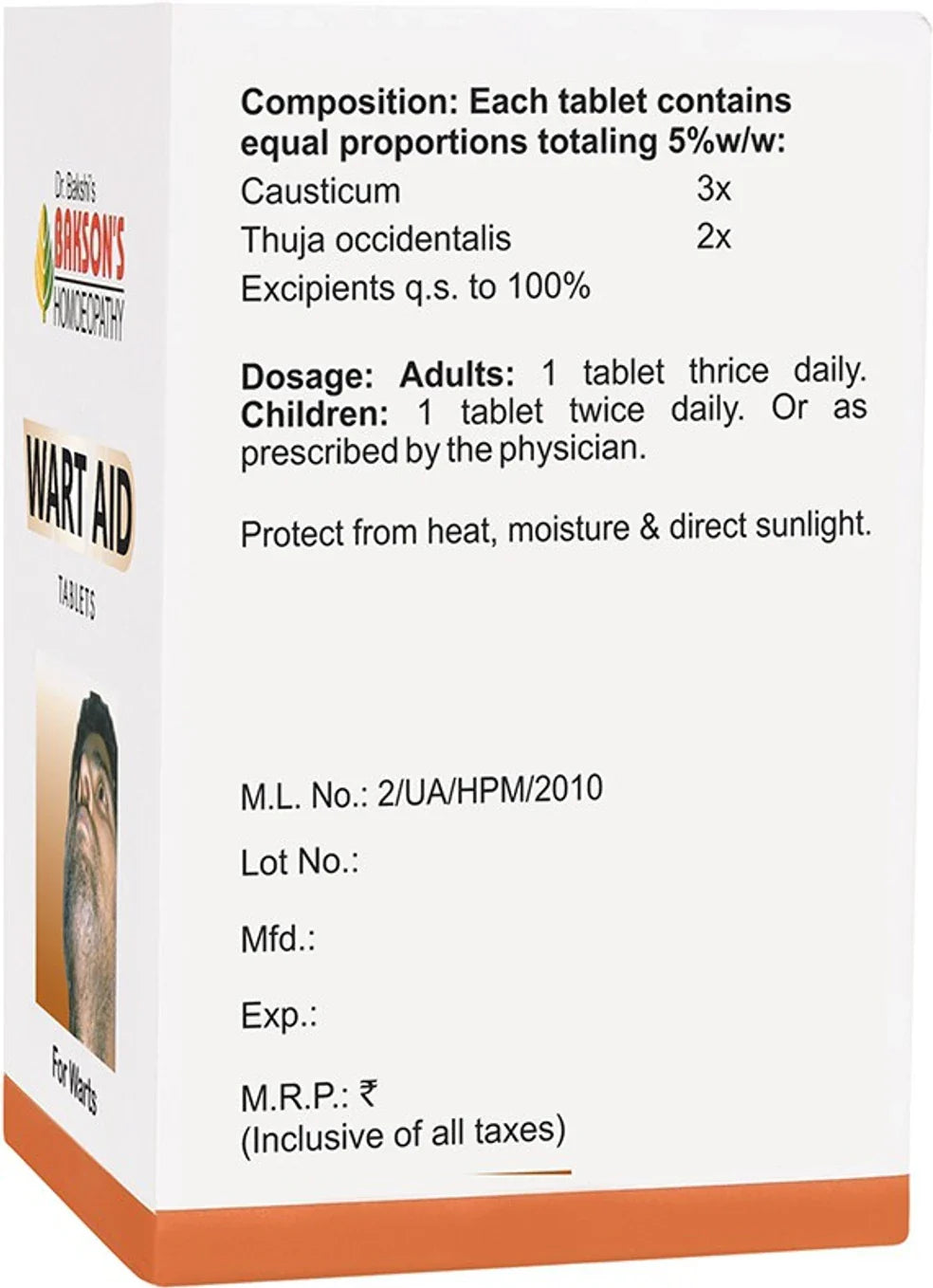 Bakson's Homeopathy Wart Aid Tablets - 75 Tablets