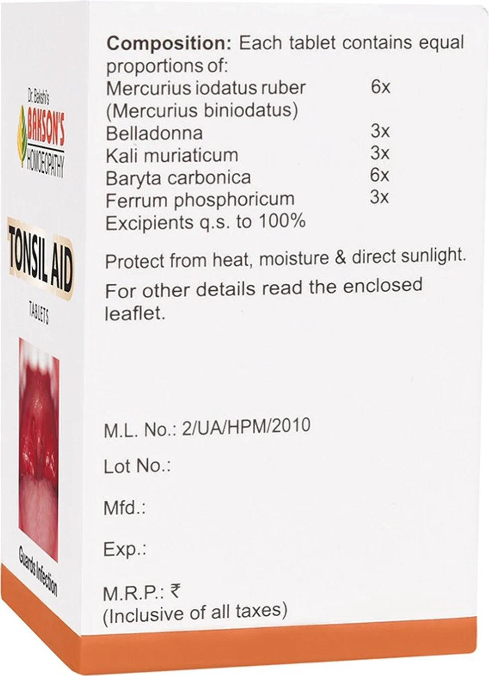 Bakson's Tonsil Aid Tablets - 75 tabs