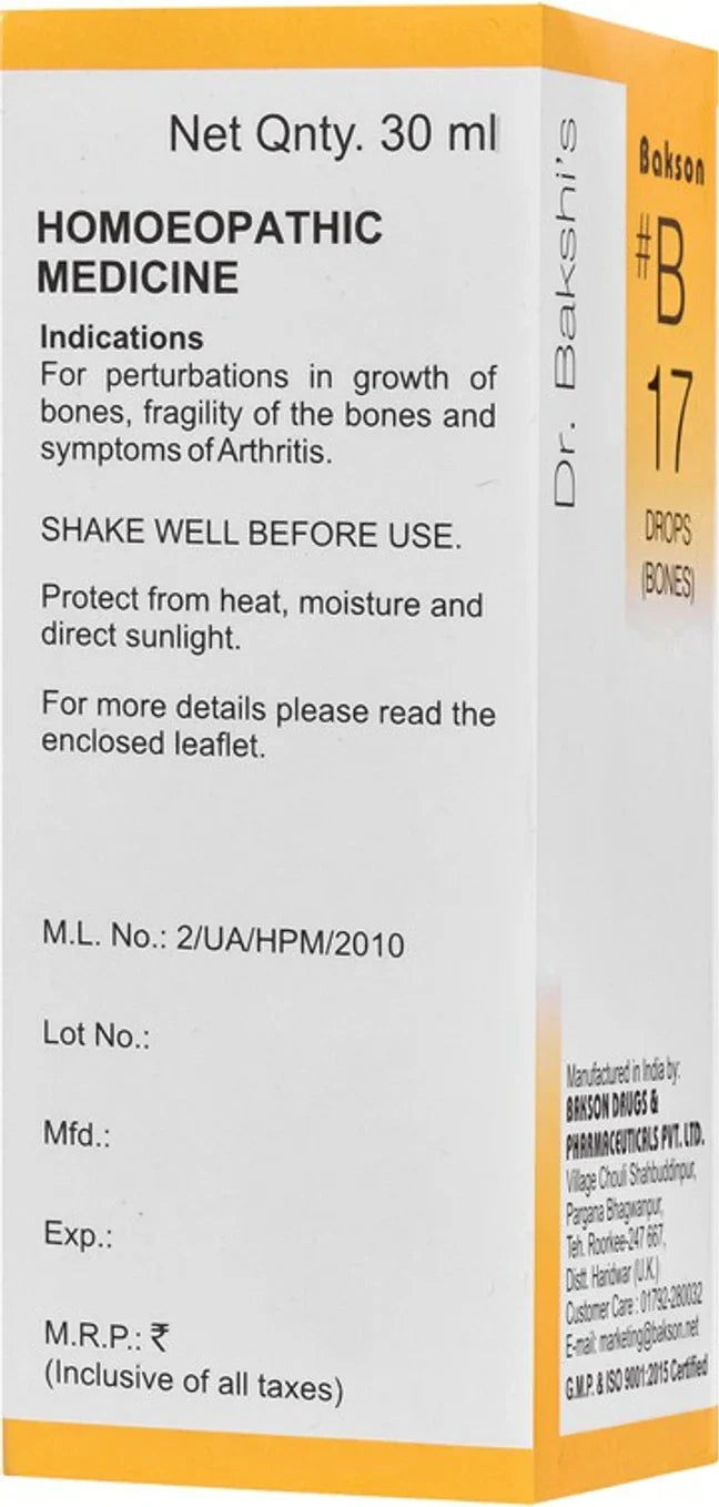 Bakson's Homeopathy B17 Drops - 30 ml