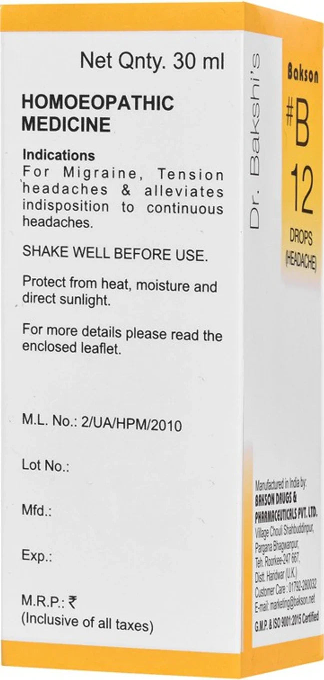 Bakson's Homeopathy B12 Drops - 30 ml