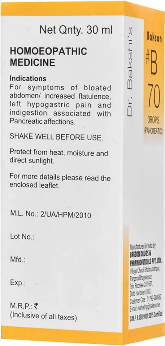 Bakson's Homeopathy B70 Drops - 30 ml