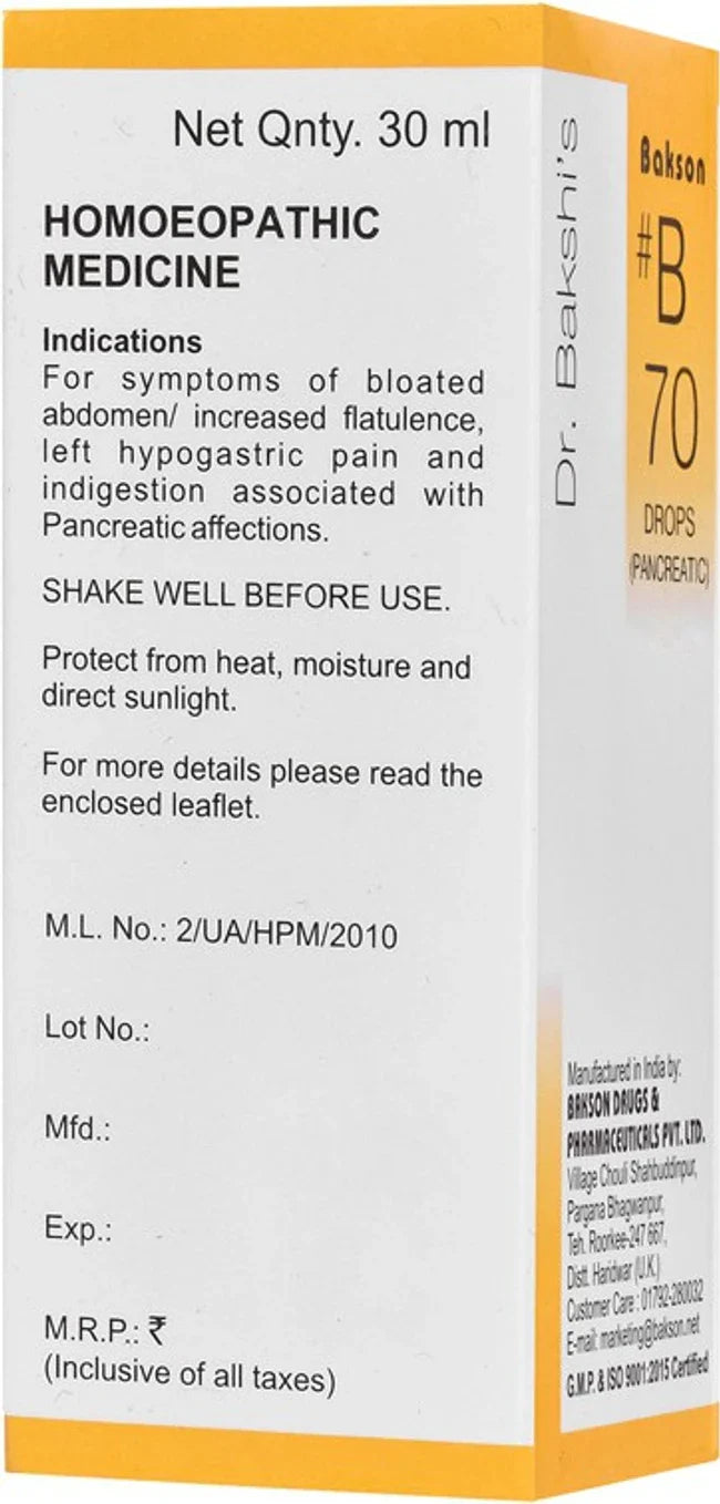 Bakson's Homeopathy B70 Drops - 30 ml