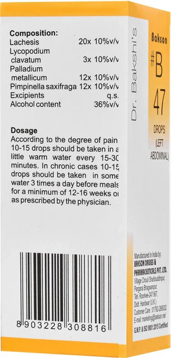 Bakson's Homeopathy B47 Drops - 30 ml