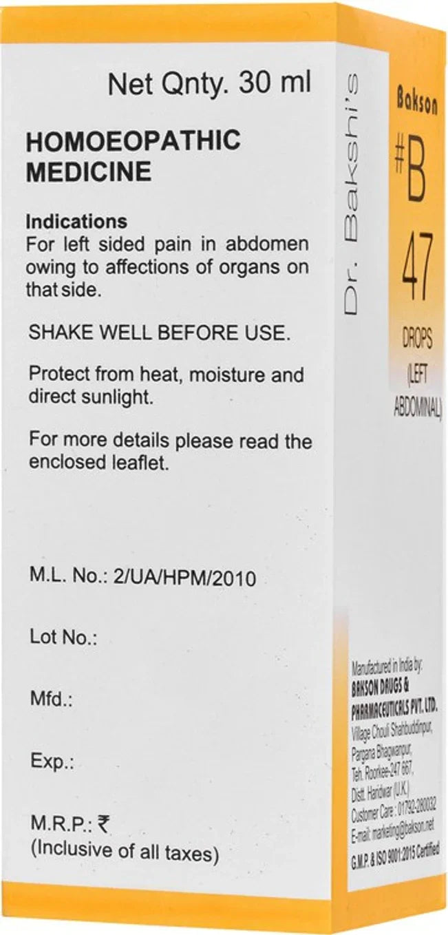 Bakson's Homeopathy B47 Drops - 30 ml